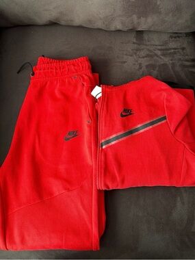 Nike Tech Red Kids Track Jacket and Joggers Set